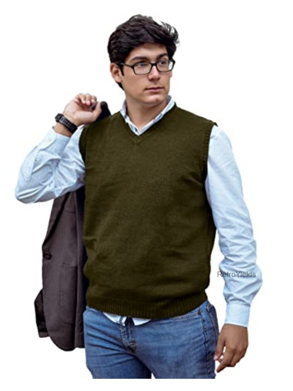 Men's Peruvian Alpaca Wool Blend V-Neck Sweater Vest